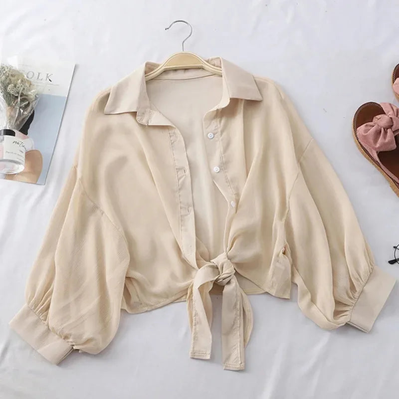 Casual Loose Tied Blouse
