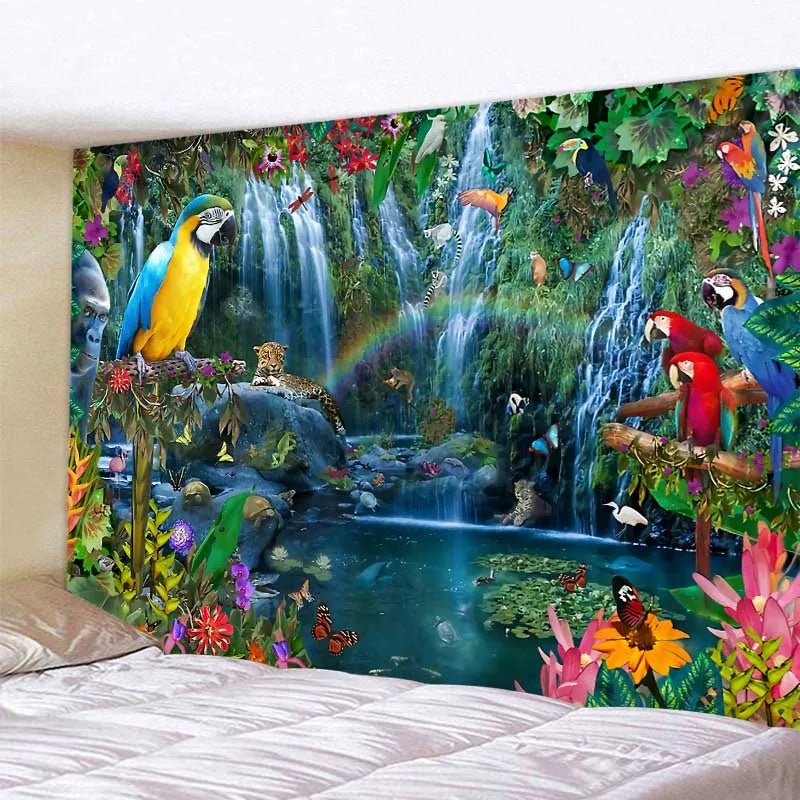 Jungle Bird Art Tapestry