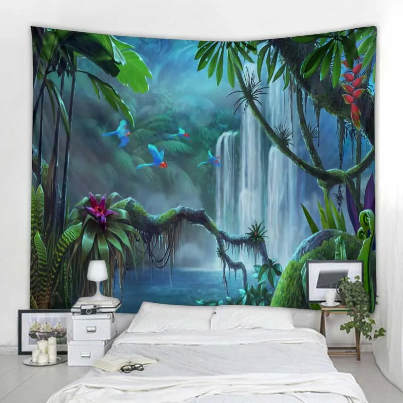 Jungle Bird Art Tapestry