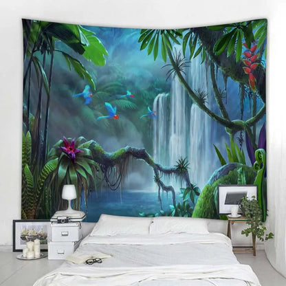 Jungle Bird Art Tapestry