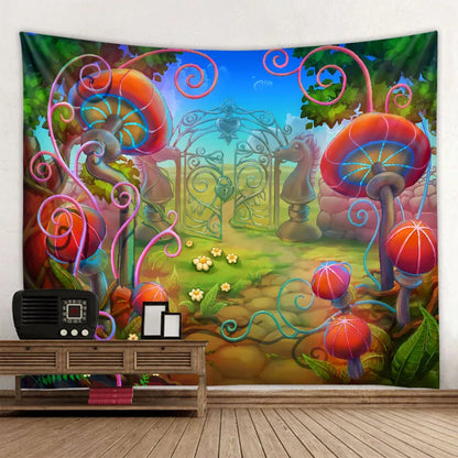 Psychedelic Mushroom Tapestry