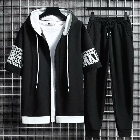 Zipper tracksuit set
