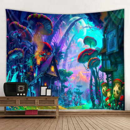 Psychedelic Mushroom Tapestry
