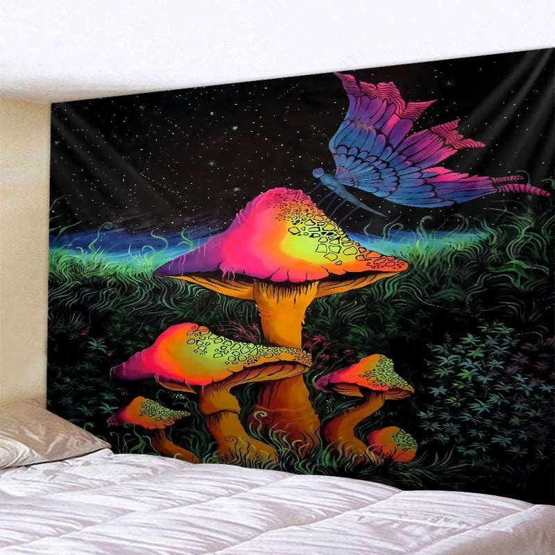Psychedelic Mushroom Tapestry