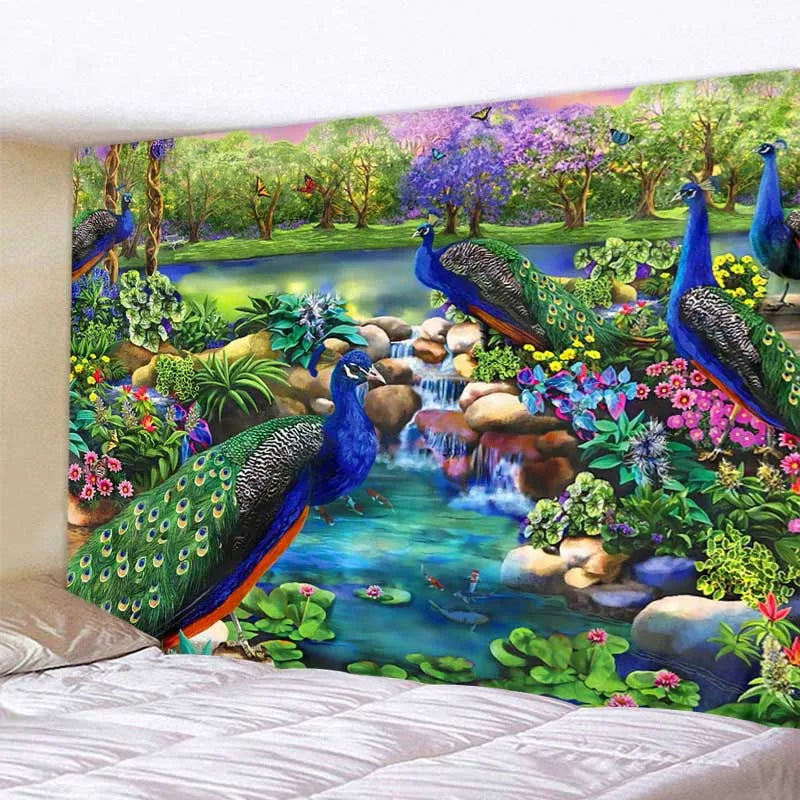 Jungle Bird Art Tapestry