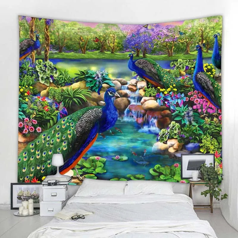 Jungle Bird Art Tapestry