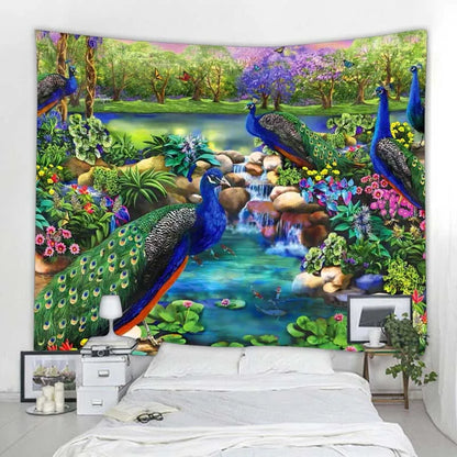 Jungle Bird Art Tapestry