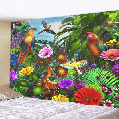 Jungle Bird Art Tapestry