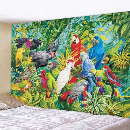 Jungle Bird Art Tapestry
