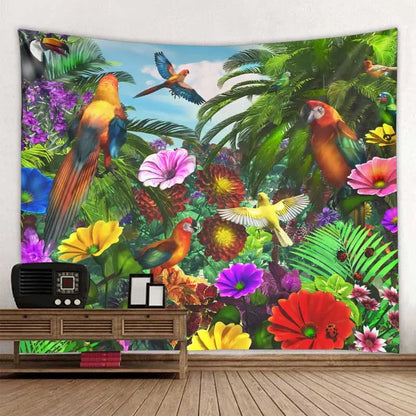 Jungle Bird Art Tapestry