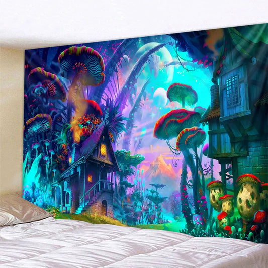 Psychedelic Mushroom Tapestry