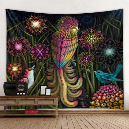 Jungle Bird Art Tapestry