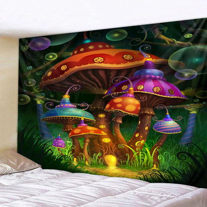 Psychedelic Mushroom Tapestry