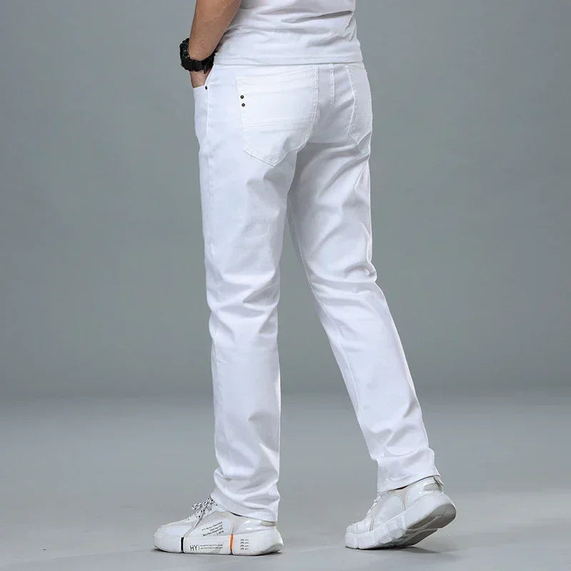 Classic Style Men's Regular Fit White Jeans