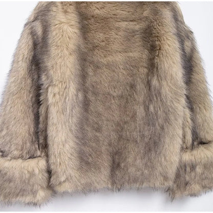 Gradient Fluffy Fur Coat