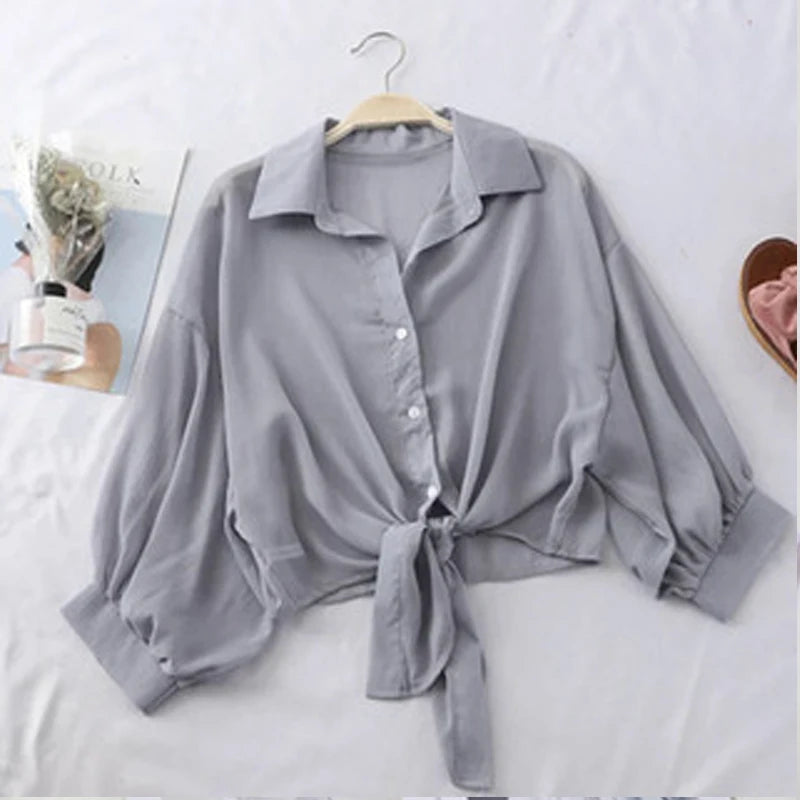Casual Loose Tied Blouse