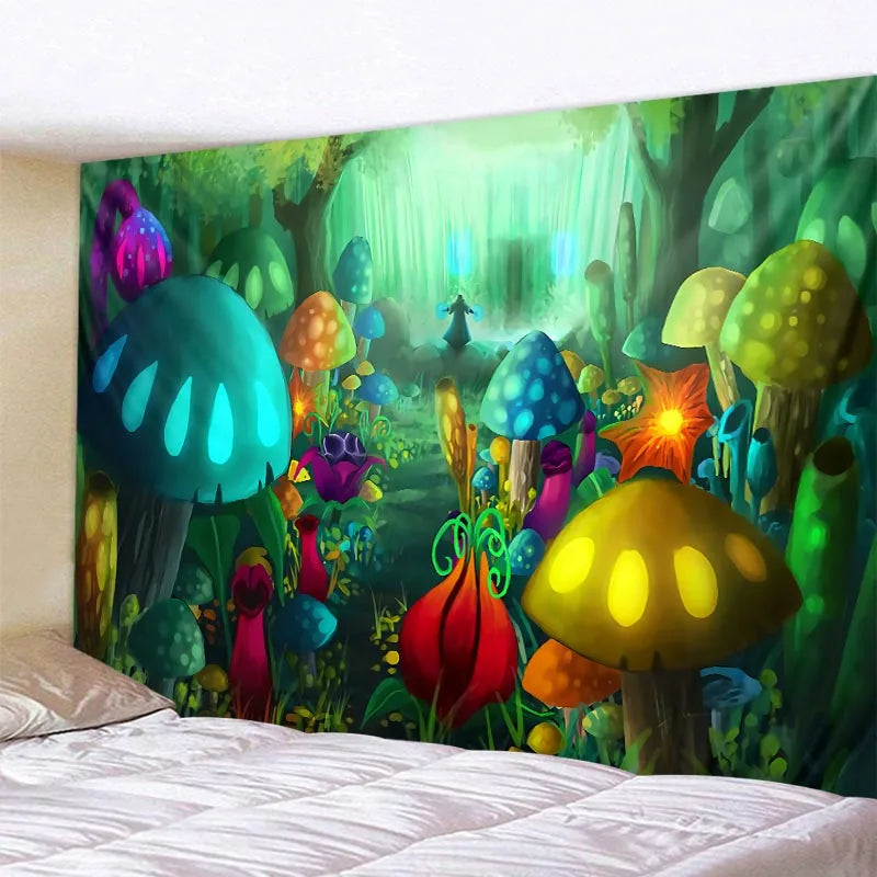 Psychedelic Mushroom Tapestry