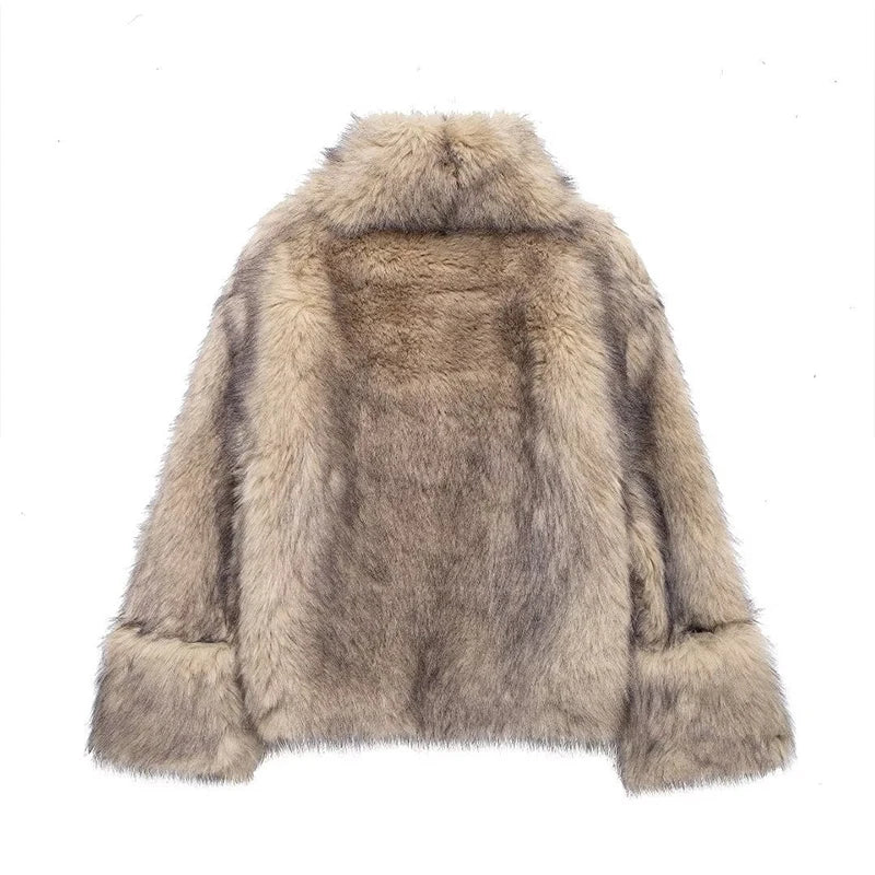 Gradient Fluffy Fur Coat