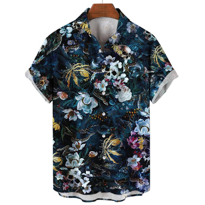 Men's Oversized Hawaii Skull Shirt