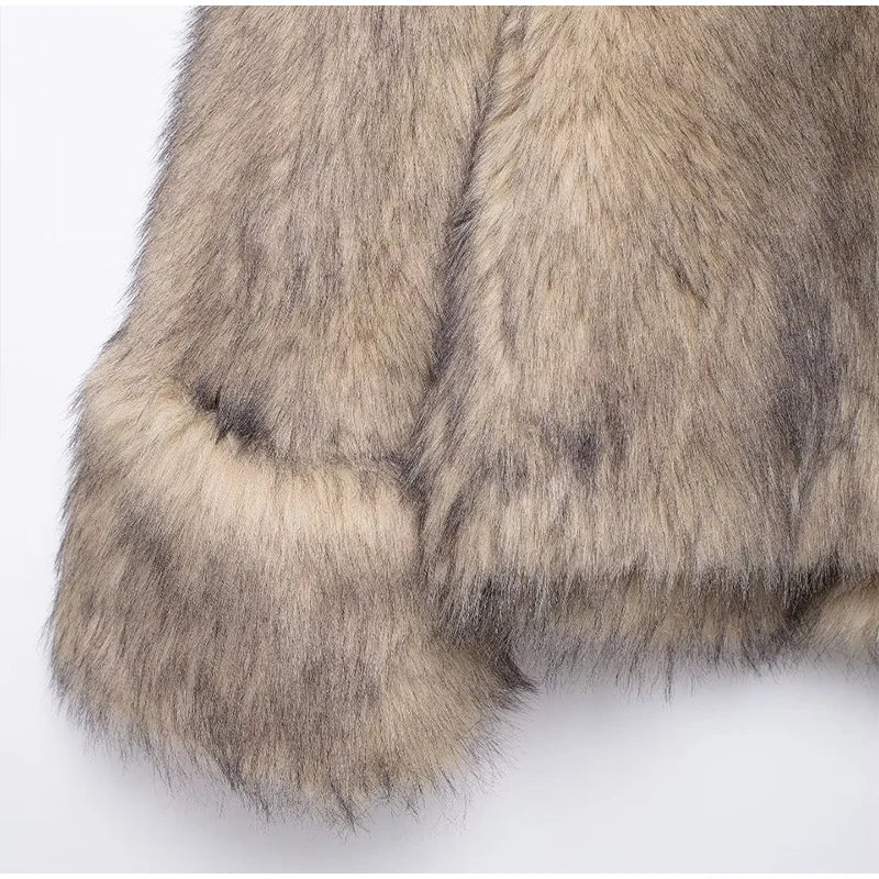 Gradient Fluffy Fur Coat
