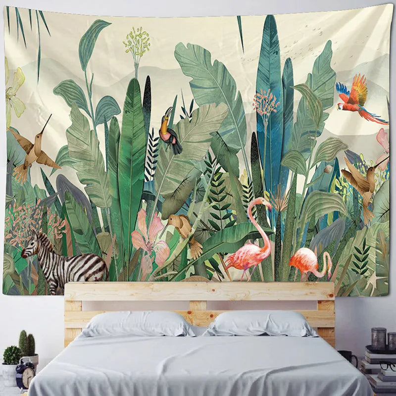 Jungle Bird Art Tapestry