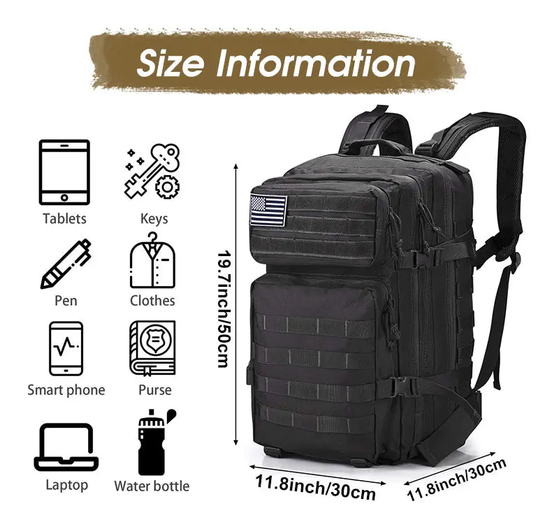 50L Tactical Backpack Men's Bag