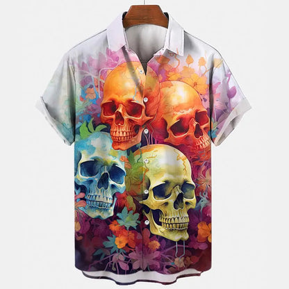 Men's Oversized Hawaii Skull Shirt