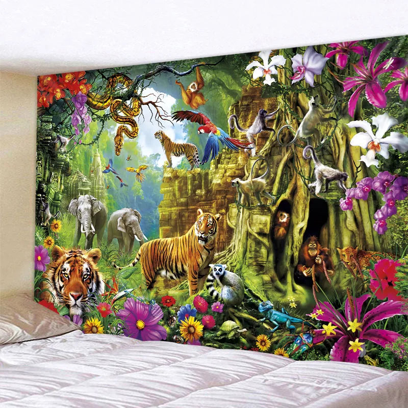 Jungle Bird Art Tapestry