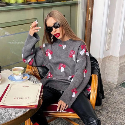 Mushroom Graphic Sweater