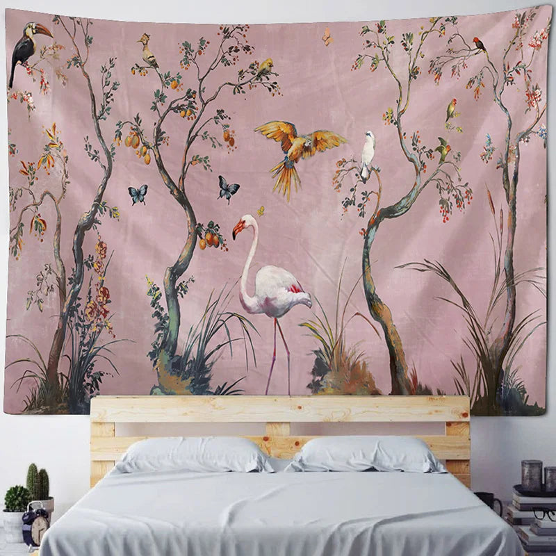 Jungle Bird Art Tapestry