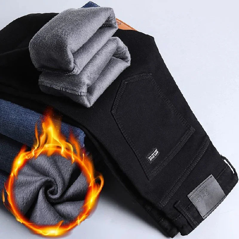 Fleece Lined Straight Jeans
