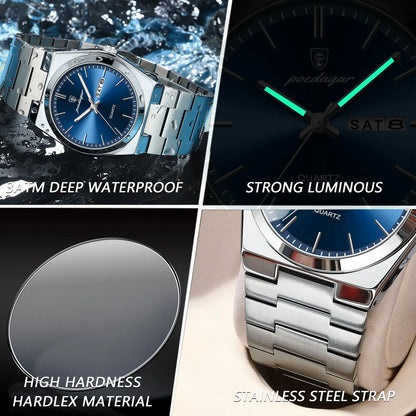 Waterproof Luminous Stainless Steel Watch