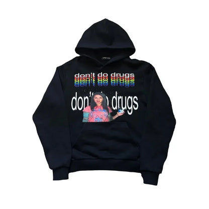 Retro printed graphic hoodie