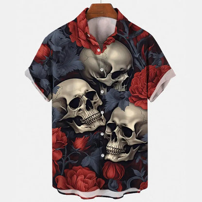 Men's Oversized Hawaii Skull Shirt