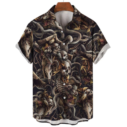 Men's Oversized Hawaii Skull Shirt