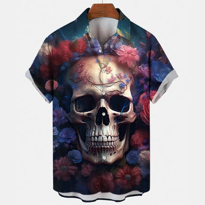 Men's Oversized Hawaii Skull Shirt