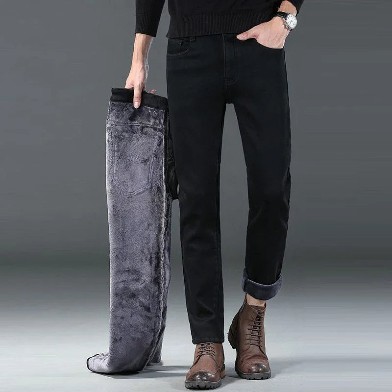 Fleece Lined Straight Jeans