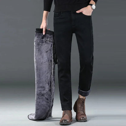 Fleece Lined Straight Jeans