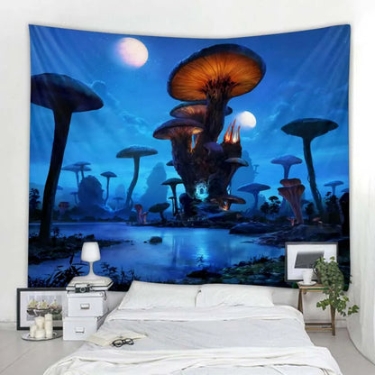 Psychedelic Mushroom Tapestry