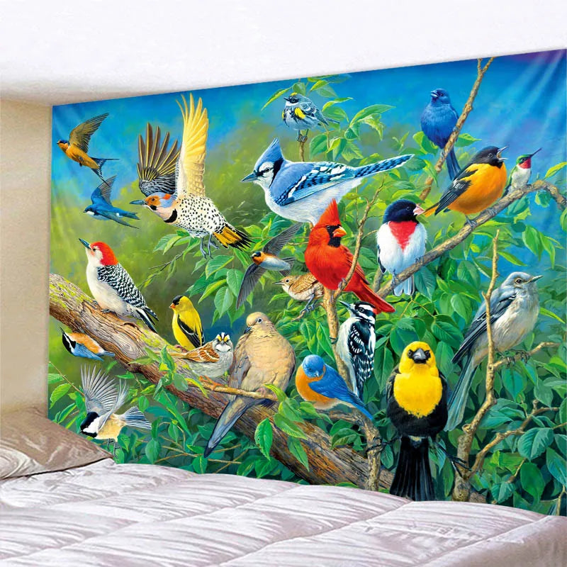 Jungle Bird Art Tapestry