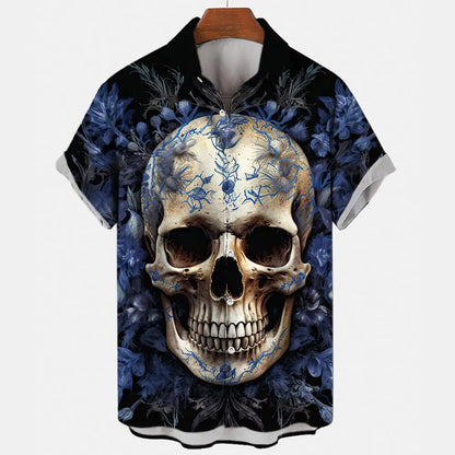 Men's Oversized Hawaii Skull Shirt