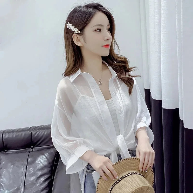 Casual Loose Tied Blouse
