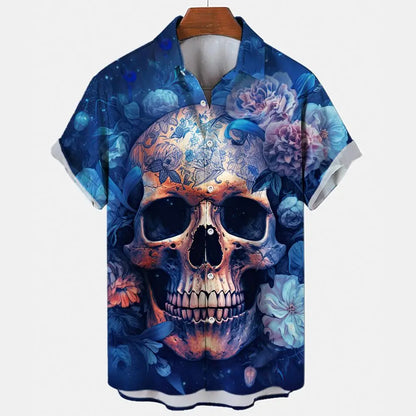 Men's Oversized Hawaii Skull Shirt