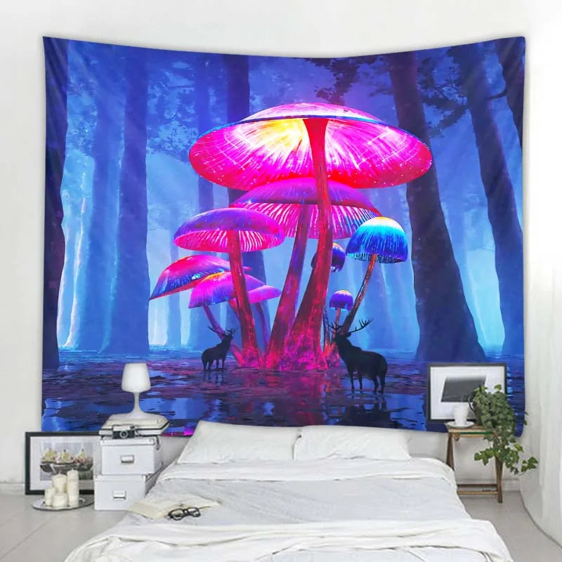 Psychedelic Mushroom Tapestry