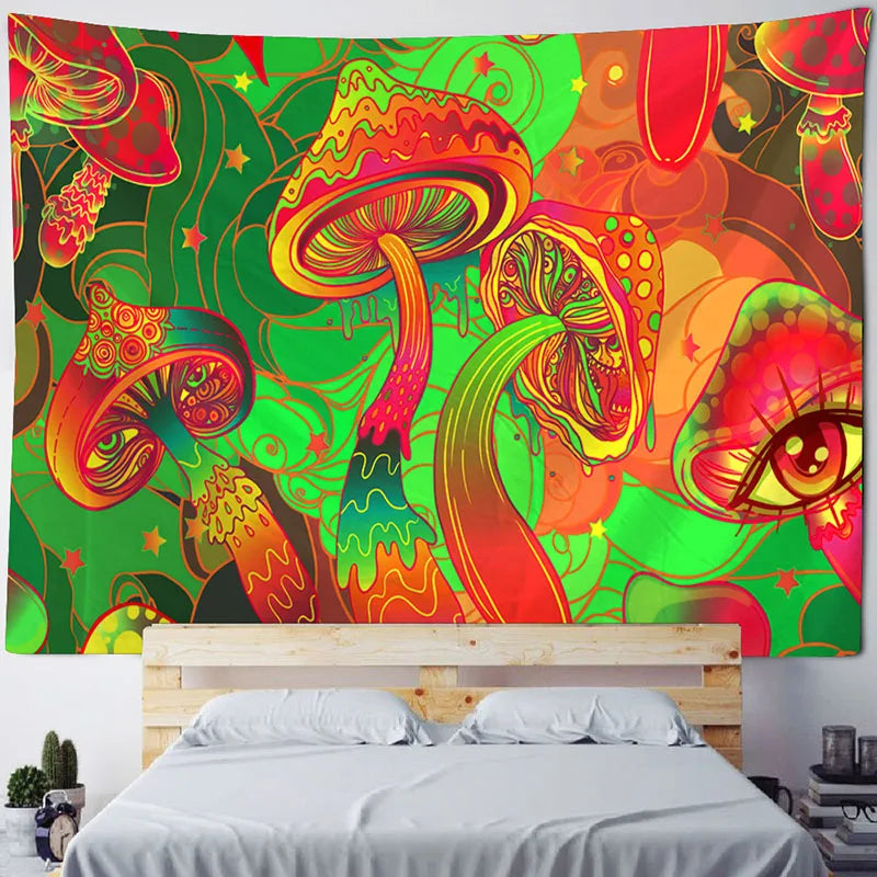 Psychedelic Mushroom Tapestry