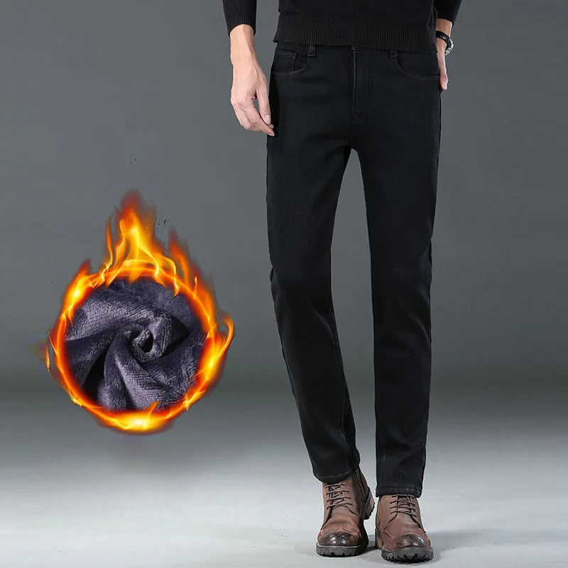 Fleece Lined Straight Jeans