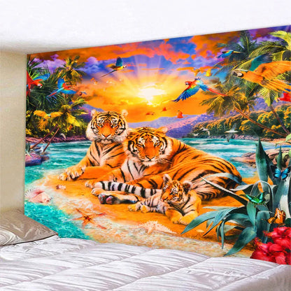 Jungle Bird Art Tapestry