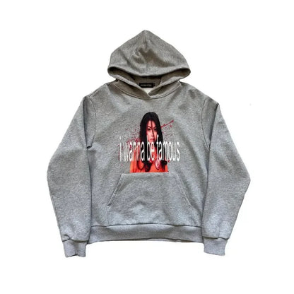 Retro printed graphic hoodie