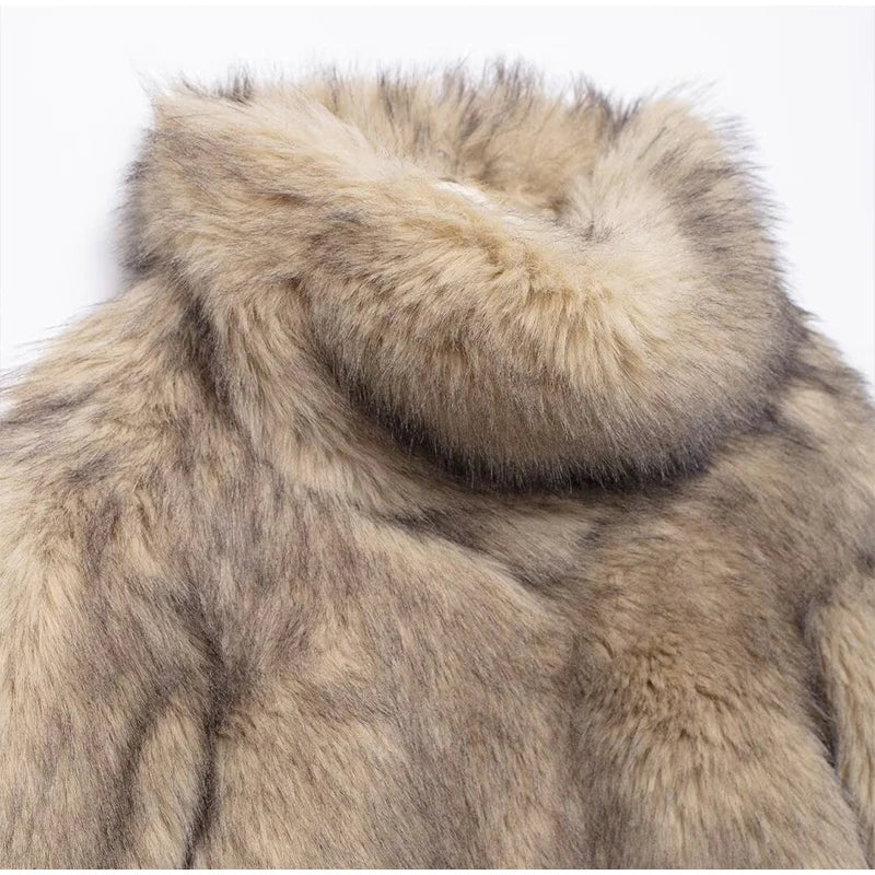 Gradient Fluffy Fur Coat