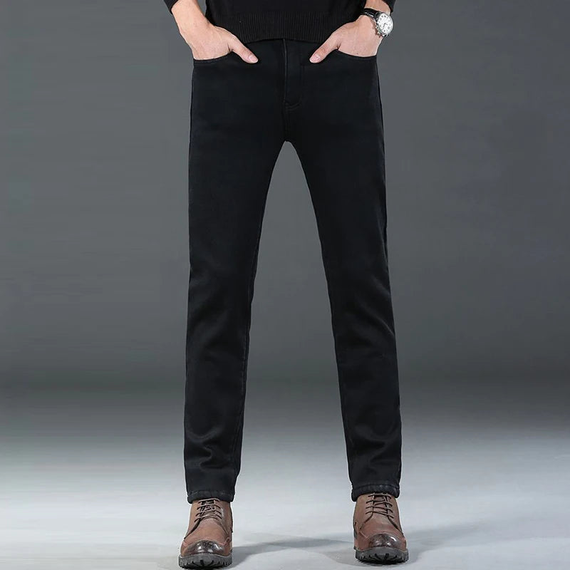Fleece Lined Straight Jeans